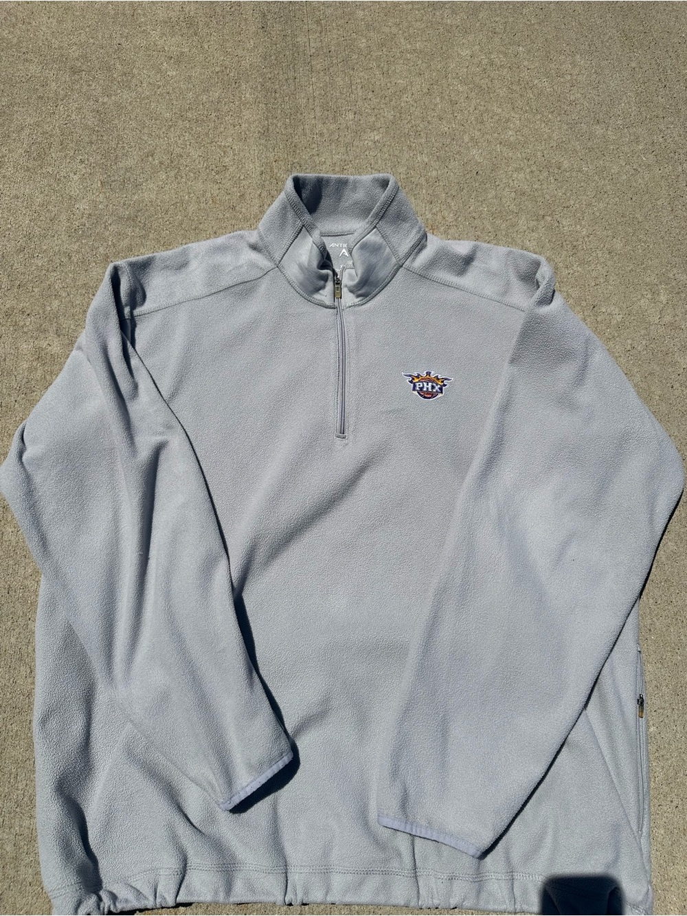 Vintage Phoenix suns Antigua Light Gray Quarter-Zip Fleece Pullover